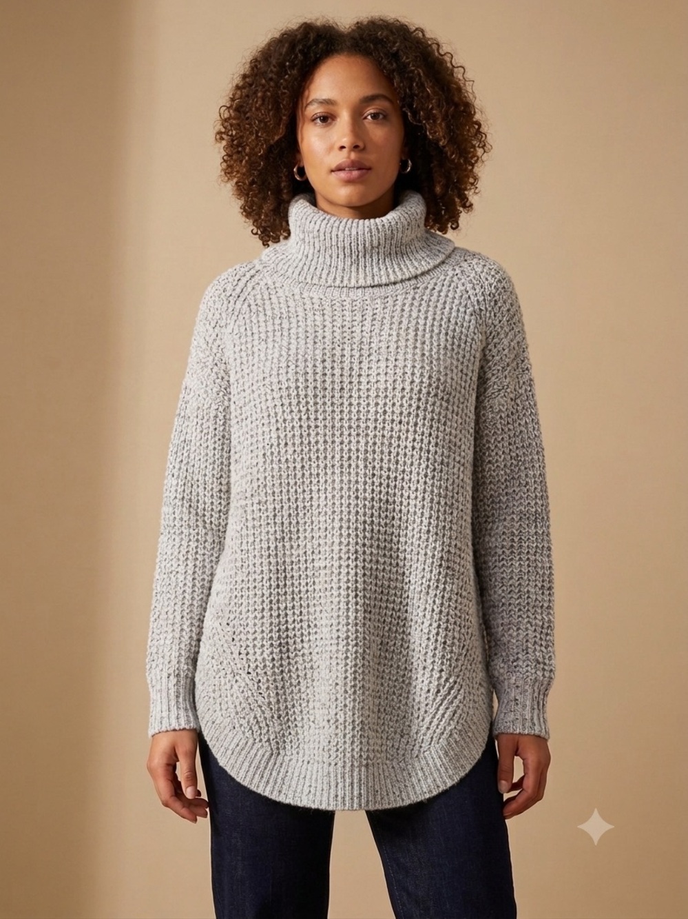 Free People Oversized Chunky Turtleneck Sweater - Size-M